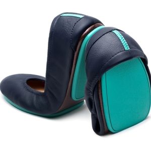 Tieks California Navy Leather Flats Size 10